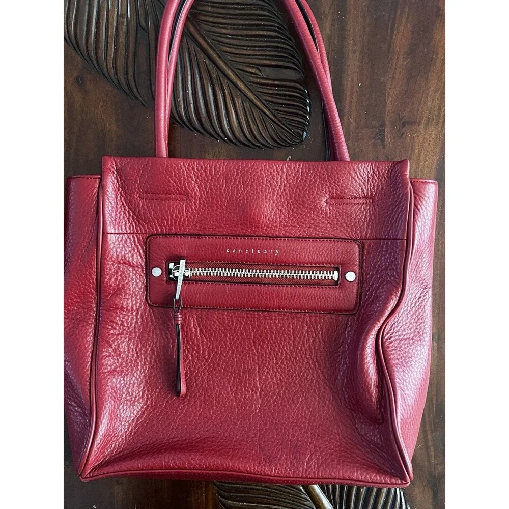 Sanctuary Hero Tote Red Pebbled Leather Satchel Shoulder Bag Nordstrom